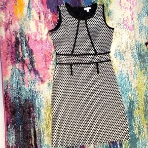 Blessings Woman Black and White Knee Length Checkered Bodycon Dress